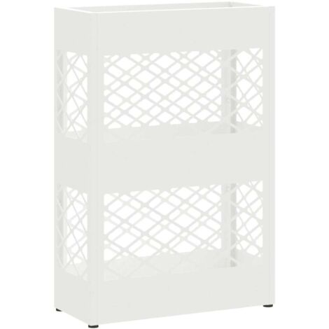 Porte-parapluie avec stockage Blanc 28 x 12 x 41 cm Métal CFW541456 (1/5)
