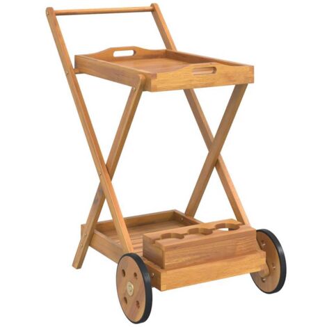 Chariot à thé 54x87x90 cm bois massif d'acacia CFW528932 (1/5)