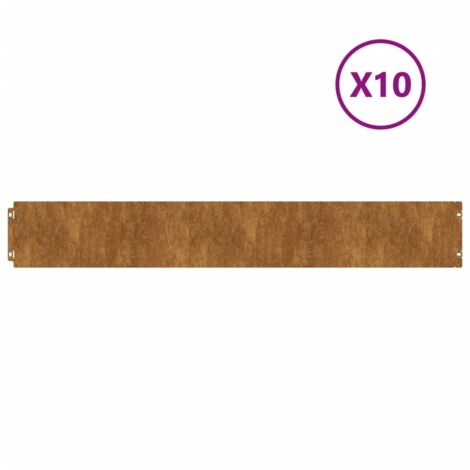 Bordures de pelouse 10 pcs 15x103 cm acier corten flexible CFW867604 (1/5)