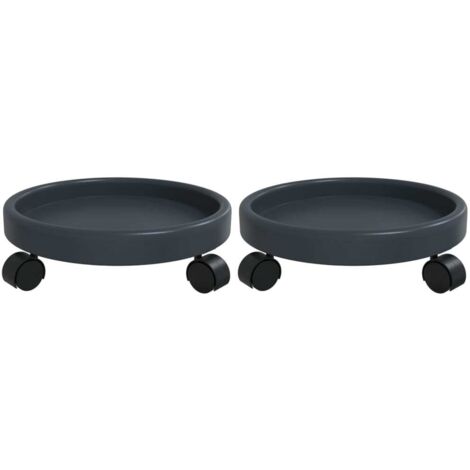 Chariots à plantes avec roues 2 pcs gris diamètre 34 cm 35 kg CFW613263 (1/5)
