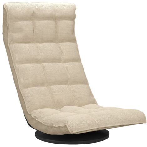 Chaise pivotante de sol Crème Tissu CFW498450 (1/5)