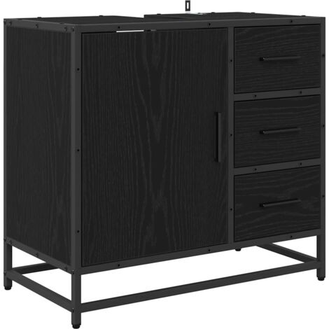 Cabinet de salle de bain avec tiroir Chêne noir 65 x 33 x 60 cm CFW328893 (1/5)