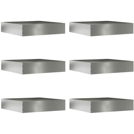 Bordure de Pelouse 6 pcs Argent 60 x 60 x 13 cm Acier galvanisé CFW444664 (1/5)