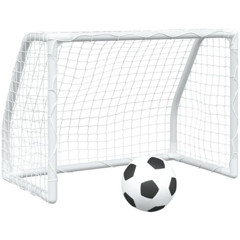 Buts de football pour enfants 2 pcs avec ballon blanc métal CFW382517