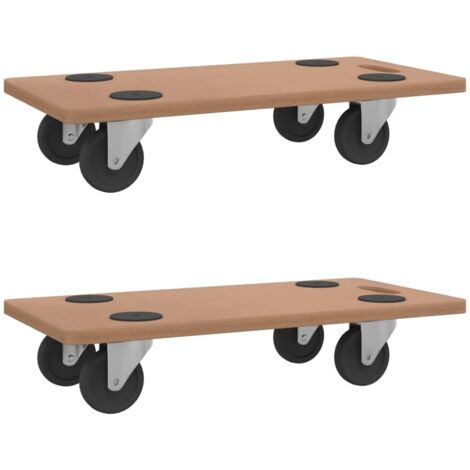 Chariots sur roulettes 2 pcs rectangulaire bois d'ingénierie CFW747437 (1/5)