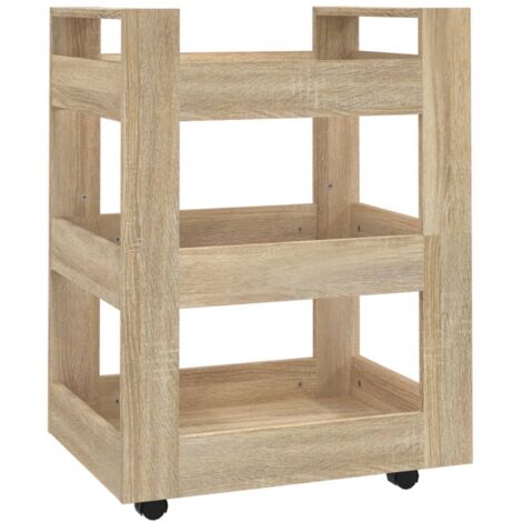 Chariot de cuisine Chêne sonoma 60x45x80 cm Bois d'ingénierie CFW317058 (1/5)
