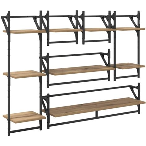 Ensemble d'étagères murales avec étagère 6 pcs Chêne artisanal CFW596379 (1/5)