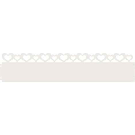 Bordures de pelouse 10 pcs Blanc 103 x 0,05 x 22 cm Acier CFW331030 (1/5)