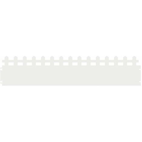 Bordures de pelouse 10 pcs Blanc 103 x 0,05 x 22 cm Acier CFW353400 (1/5)