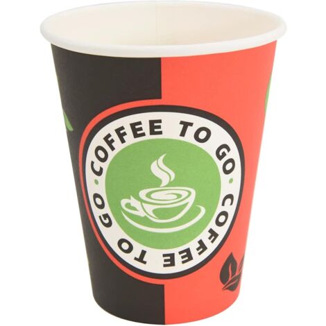 Tasses à café en papier 1000 pcs 12oz 300ml rouge et noir CFW295288 (1/5)