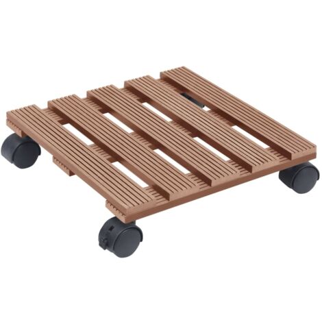 Chariots à plantes 4 pcs Marron 30x30x7,5 cm WPC CFW169859 (1/5)