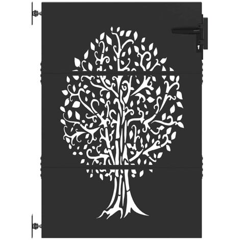 Porte de Jardin, Portail de Jardin 85x75 cm Design Arbre en Acier Corten CFW476759 (1/5)