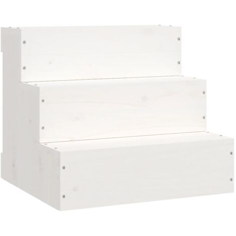 Escalier pour animaux de compagnie Blanc 40x37,5x35 cm Bois pin CFW448988 (1/5)