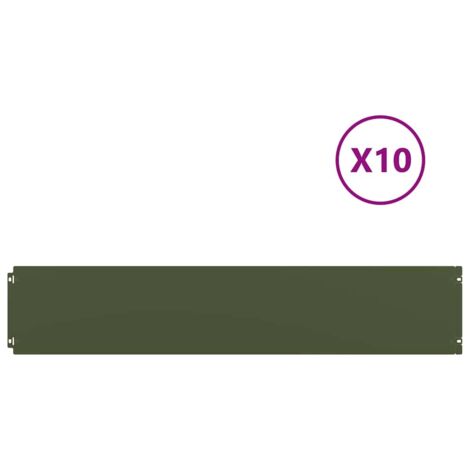 Bordures pelouse 10pcs vert olive 20x103cm acier laminé à froid CFW566987 (1/5)