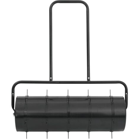 Rouleau à gazon de jardin à tirer et colliers d'aérateur 63 L fer acier CFW239329