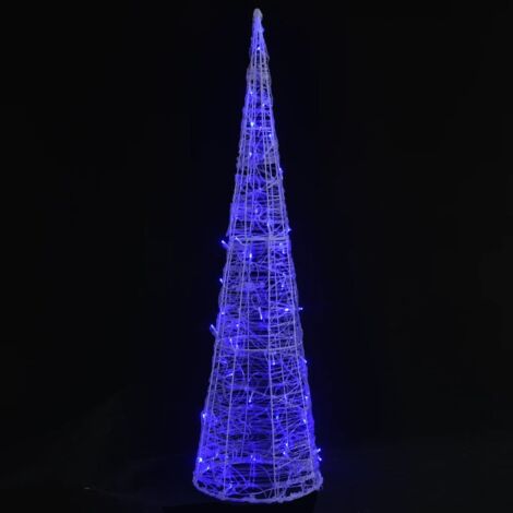 Cône lumineux décoratif pyramide à LED Acrylique Bleu 90 cm CFW924685 (1/5)
