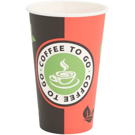 Tasses à café en papier 1000 pcs 16oz 400ml rouge et noir CFW231014 (1/5)