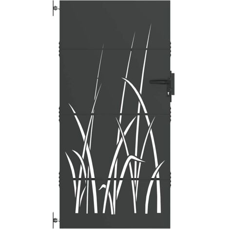 Porte de Jardin Noir 85 x 200 cm Acier peint par poudre CFW242649