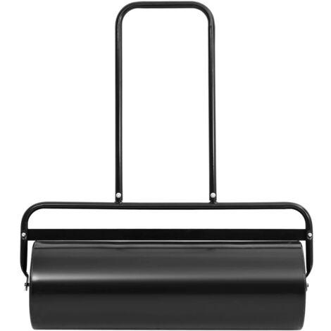 Rouleau à gazon à pousser de jardin noir 63 L fer et acier CFW337190