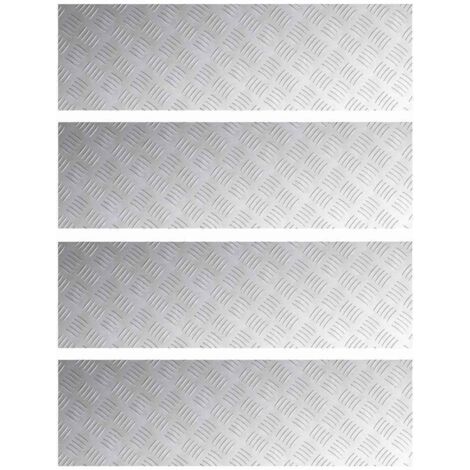 Plaques à damier 4 pcs Argent 100 x 30 cm Aluminium CFW980783 (1/5)
