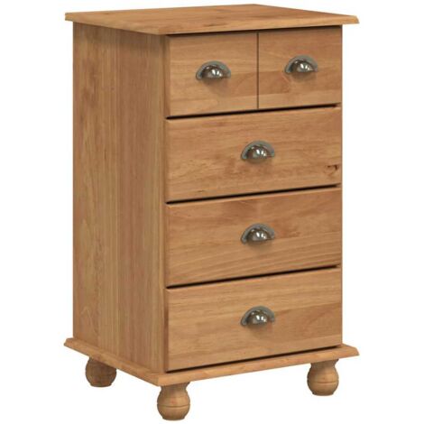 Commode ASKIM Marron 45.8 x 40 x 79 cm Bois de pin massif CFW257542 (1/5)