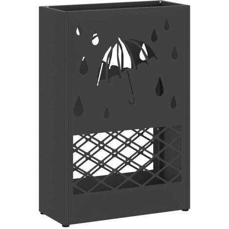 Porte-parapluie avec stockage Noir 28 x 12 x 41 cm Métal CFW338934 (1/5)