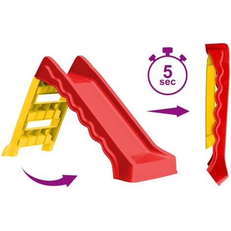 Toboggan Pliable Enfant – Rouge Et Jaune – Intérieur/extérieur – 104 X 46 X 70 Cm – 30 Kg Max – 18 à 72 Mois