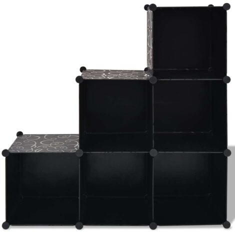 ATTDETJL Rangement 6 Cubes Avec Portes, Rangement Cubique Pour Chambre à Coucher, Armoire Et Dessous D'escalier, 30x30x30cm Compartiments, Rangement