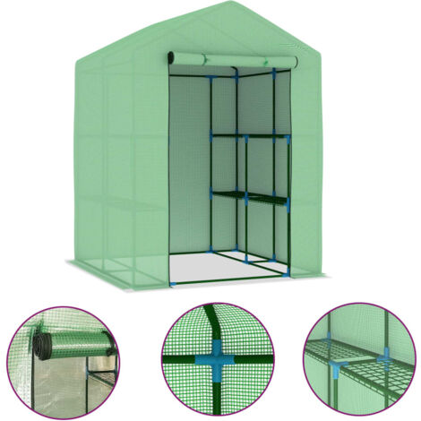 Serre avec étagères Acier 143x143x195 cm CFW772449 (1/5)