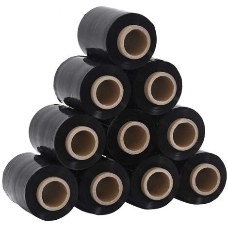 Films étirables 10 pcs noir 23 μm 10 cm x 300 m CFW902798 (1/5)