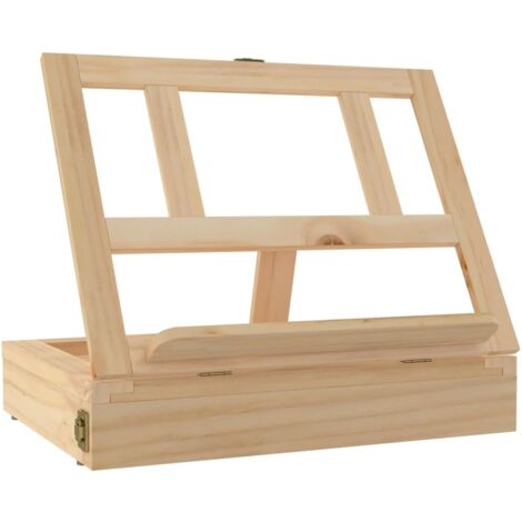 Chevalet de table avec tiroir 33,5x25,5x7 cm bois massif de pin CFW125192 (1/5)