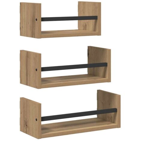 Ensemble d'étagères murales 3 pcs Chêne artisanal 40x16x14cm CFW339460 (1/5)