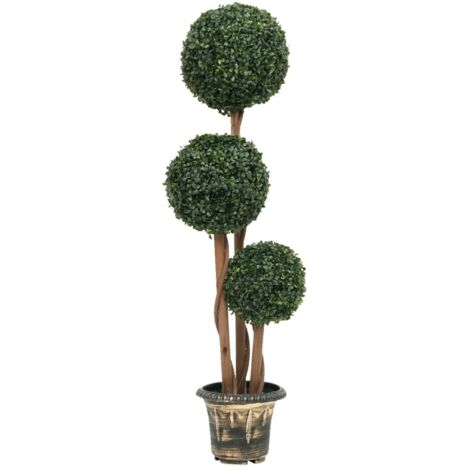 Plante de buis artificiel avec pot Forme de boule Vert 119 cm CFW726778 (1/5)