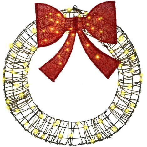 Couronne avec 80 LED Blanc chaud 90 cm Rotin CFW770326