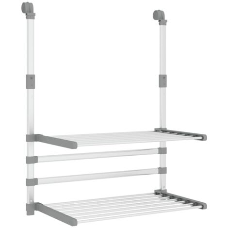 Séchoir à linge pour balcon 54x25x42 cm aluminium CFW773899 (1/5)