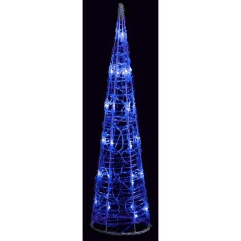 Cône lumineux décoratif pyramide à LED Acrylique Bleu 60 cm CFW368991 (1/5)
