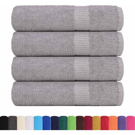 Essuie-mains 4 pcs gris 50x100 cm 360 g/m² 100% coton CFW443540 (1/5)
