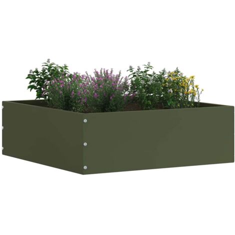 Bordure de Pelouse Vert olive 40 x 40 x 13 cm Acier CFW532617 (1/5)