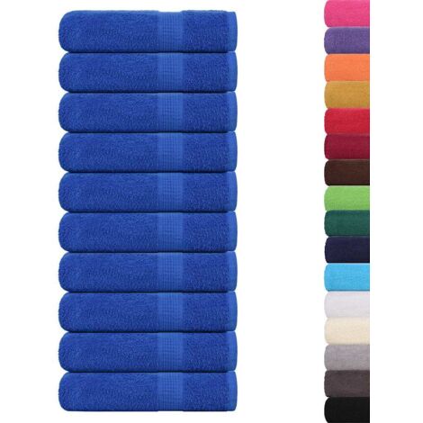Essuie-mains 10 pcs bleu 50x100 cm 360 g/m² 100% coton CFW612722 (1/5)
