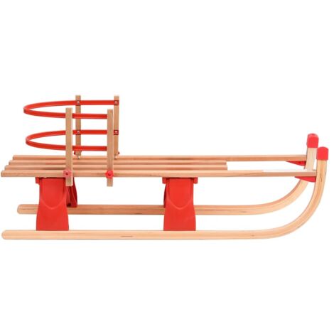 Traîneau pliable avec dossier 119 cm Bois CFW638179 (1/5)