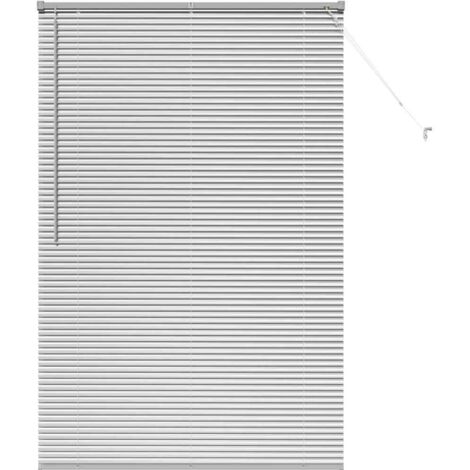 Store de Fenêtre,Store vénitien avec des rideaux Argent Aluminium CFW7161464 (1/5)