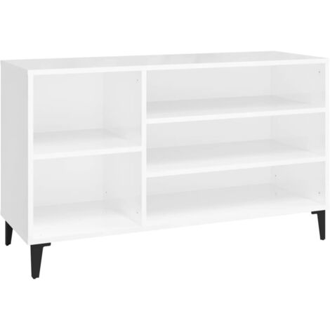 Meuble à chaussures,Armoire à chaussure Blanc brillant 102x36x60 cm Bois ingénierie CFW3107074 (1/5)