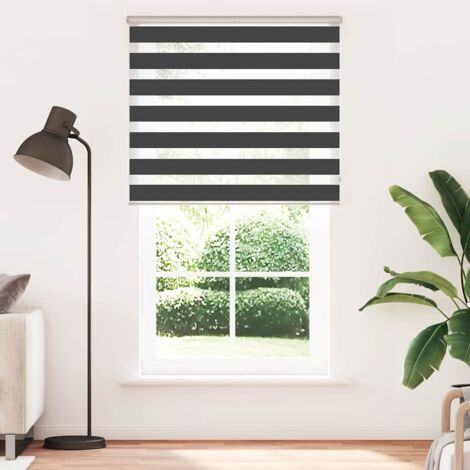Store zèbre，Store vénitien noir 125x230 cm largeur du tissu 120,9 cm polyester CFW3564031 (1/5)