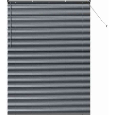 Store de Fenêtre,Store vénitien avec des rideaux Gris foncé Aluminium CFW7047264 (1/5)