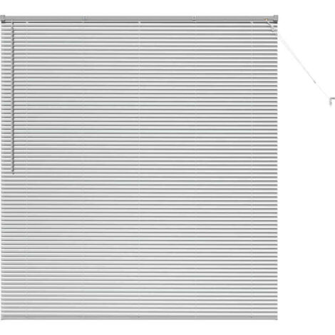 Store de Fenêtre,Store vénitien avec des rideaux Argent Aluminium CFW2924349 (1/5)