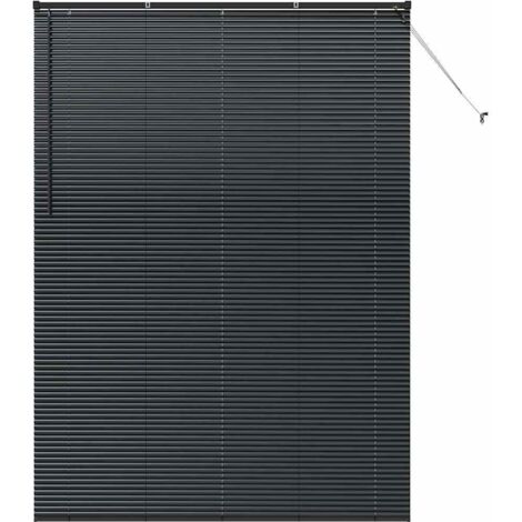 Store de Fenêtre,Store vénitien avec des rideaux Noir Aluminium CFW6604827 (1/5)