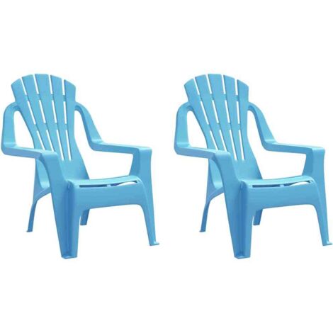 Lot de 2 Chaises de jardin，Chaise d'extérieur pour enfants bleu 37x34x44 cm PP CFW7495614
