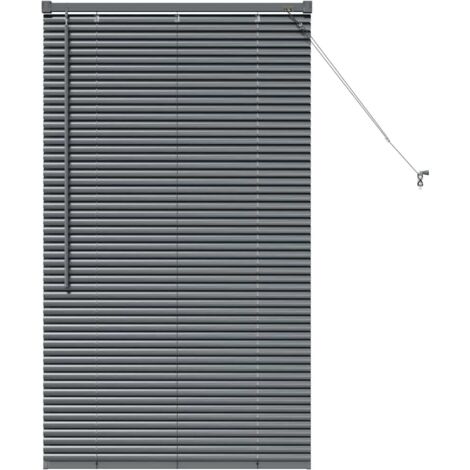 Store de Fenêtre,Store vénitien avec des rideaux Gris foncé Aluminium CFW1278911 (1/5)