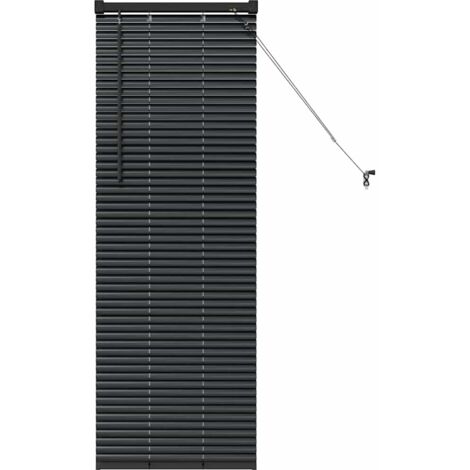 Store de Fenêtre,Store vénitien avec des rideaux Noir Aluminium CFW8997158 (1/5)