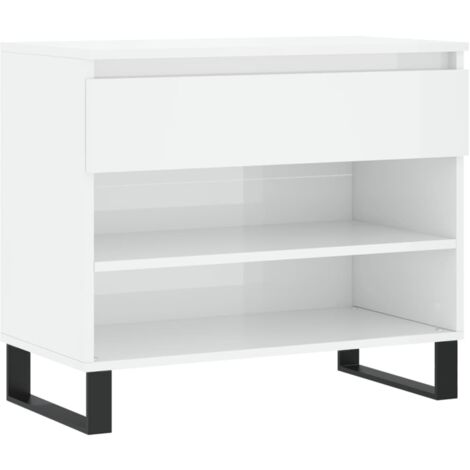 Meuble à chaussures,Armoire à chaussure Blanc brillant 70x36x60 cm Bois ingénierie CFW1499776 (1/5)